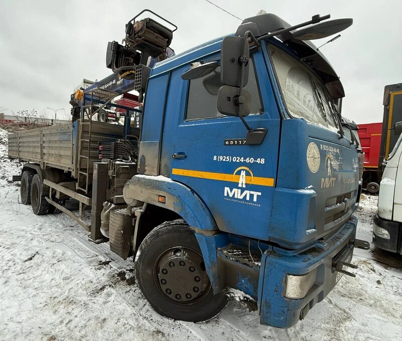 АВТОФЛАГМАН 3375 на шасси КамАЗ 65117 6x4 Бортовой с КМУ — фото 2