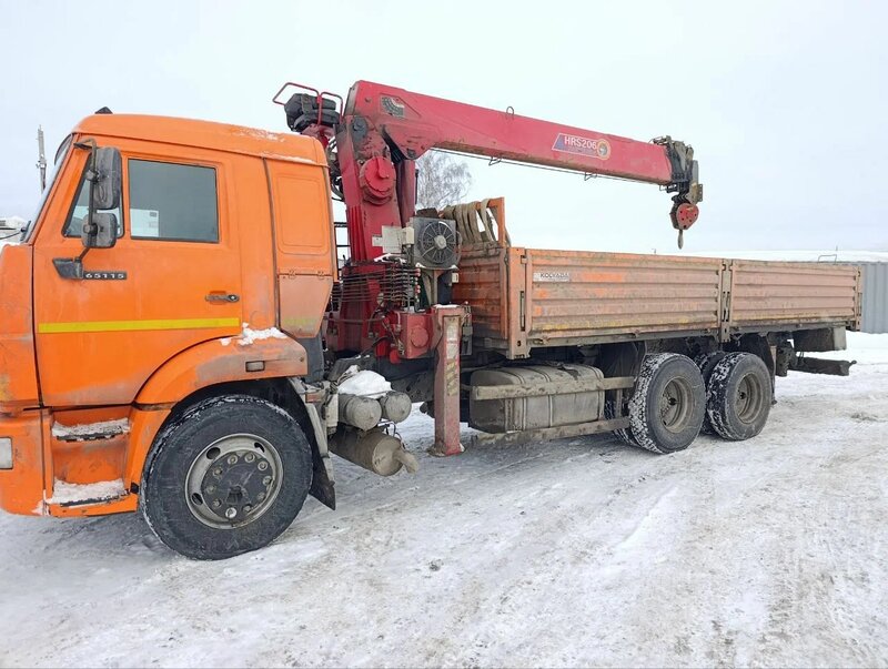 АвтоСтар 6896 на шасси КамАЗ 65115 6x4 Бортовой с КМУ — фото 3
